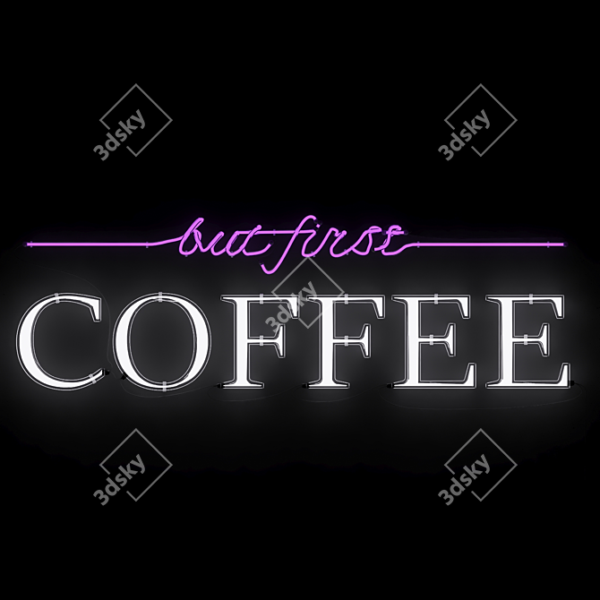 Colorful Neon Coffee Sign 3D model image 6