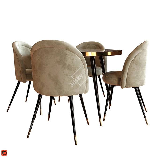 Eichholtz Chloe Set: Stylish Dining Chairs 3D model image 1