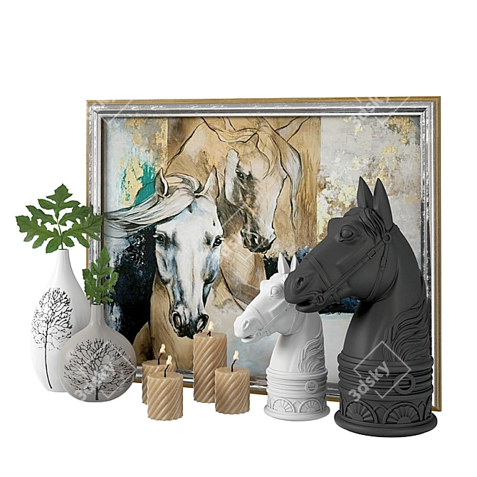 Equestrian Bookend Set 3D model image 3