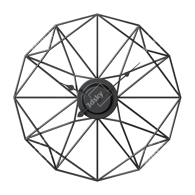 Geometrix Wall Clock- Sleek and Modern 3D model image 1