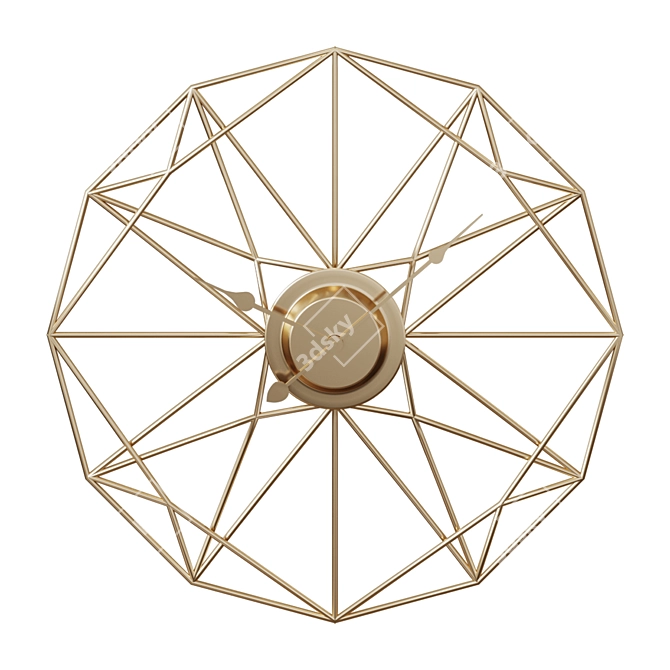 Geometrix Wall Clock- Sleek and Modern 3D model image 2