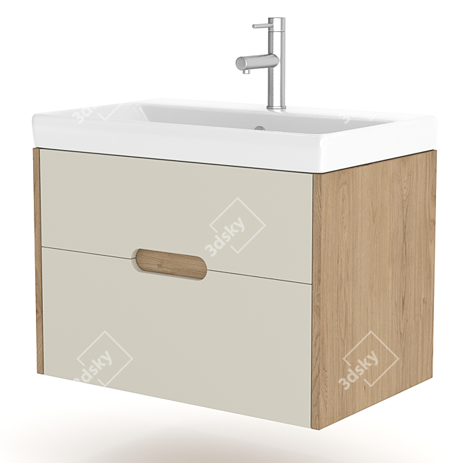 AQUATON Olivia 70 Oak Vanity 3D model image 4