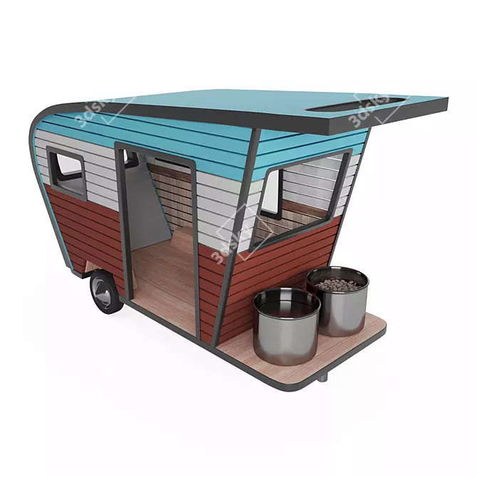 Title: Vintage-inspired Pet Trailers: Customizable & Stylish 3D model image 1