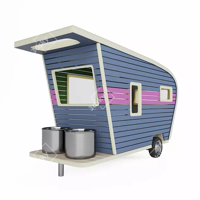 Title: Vintage-inspired Pet Trailers: Customizable & Stylish 3D model image 8