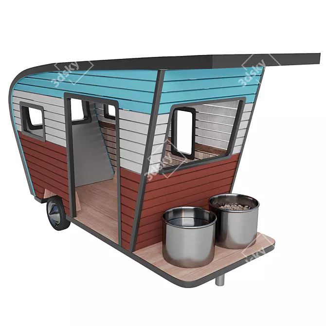 Title: Vintage-inspired Pet Trailers: Customizable & Stylish 3D model image 19