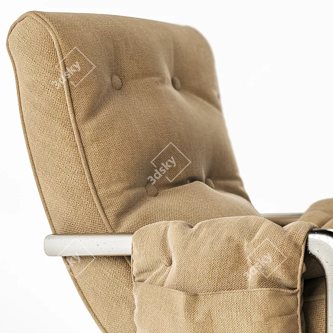 Vintage Italian Mohair Lounge Chairs 3D model image 4