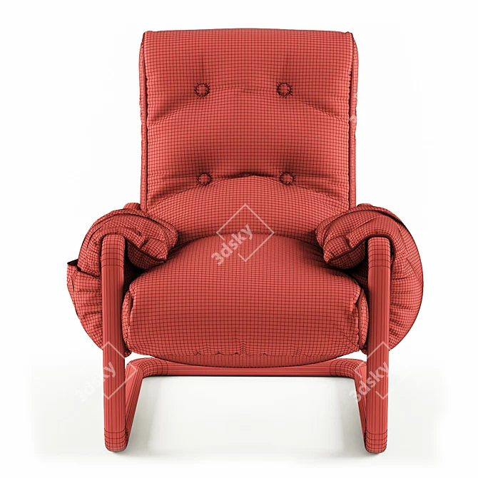 Vintage Italian Mohair Lounge Chairs 3D model image 7