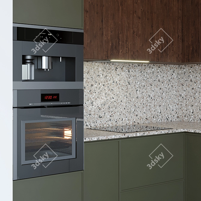 Modern Kitchen with Miele Appliances 3D model image 3