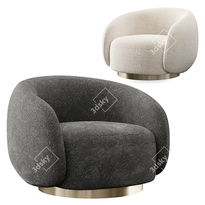 Elegant Brice Swivel Chair 3D model image 1