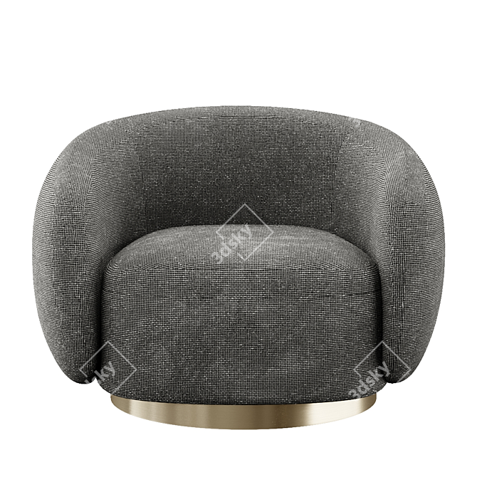 Elegant Brice Swivel Chair 3D model image 2