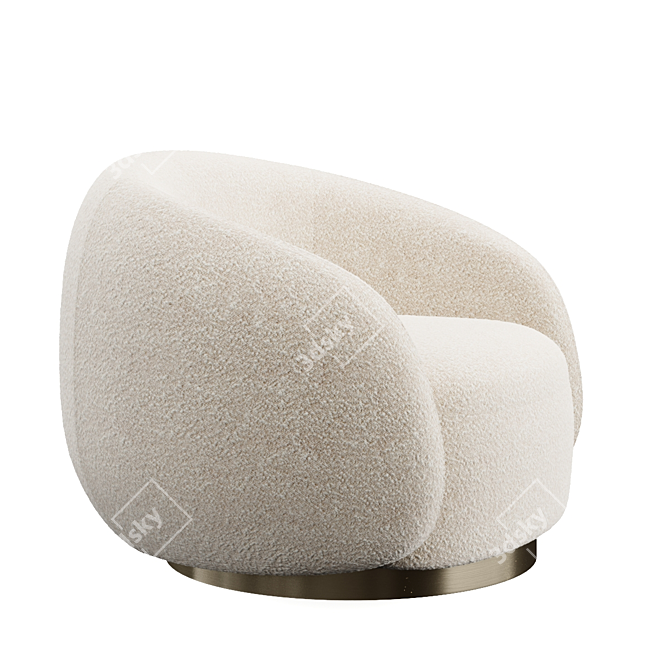 Elegant Brice Swivel Chair 3D model image 5