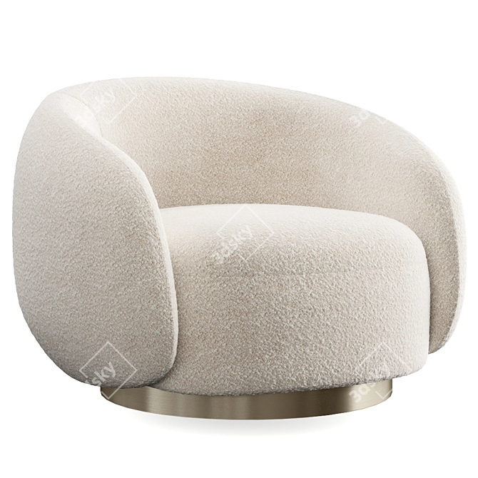 Elegant Brice Swivel Chair 3D model image 7