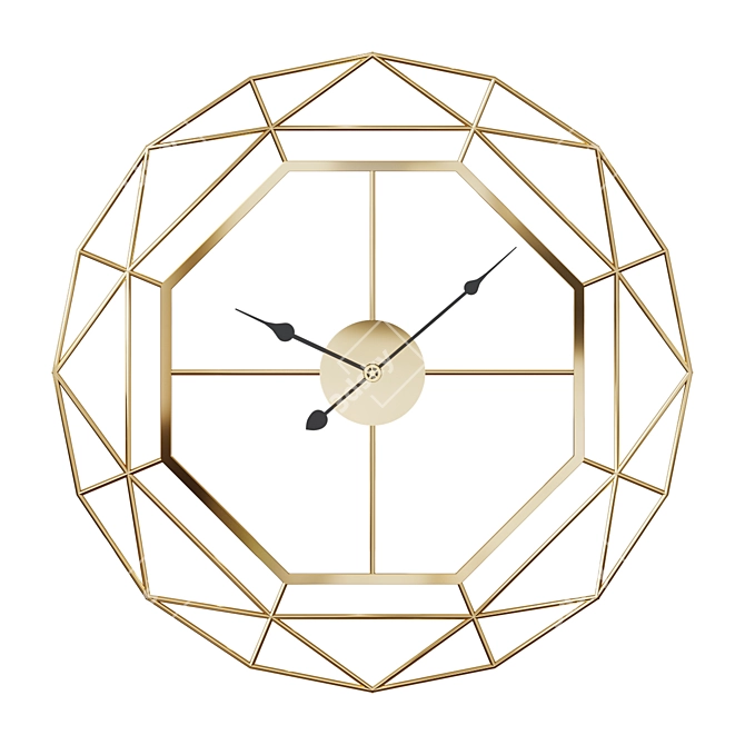 Golden Atlas Wall Clock 3D model image 1