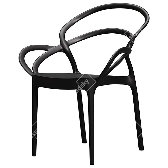 MILA Resin Outdoor Dining Chair 3D model image 1