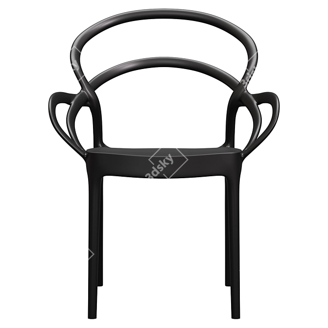 MILA Resin Outdoor Dining Chair 3D model image 3