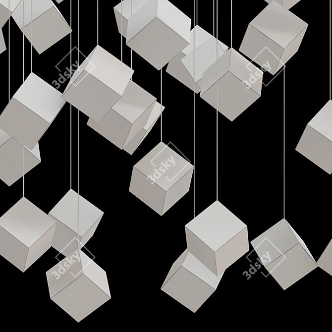 Luxurious Bomma Pyrite Crystal Chandelier 3D model image 4