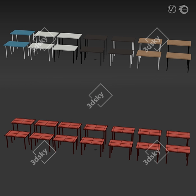 IKEA Lagkapten/Adils - Stylish and Functional Work Desk 3D model image 5