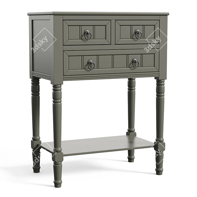 Rustic Charm Console Table 3D model image 1