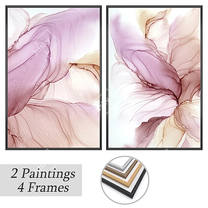 Artistic Wall Decor Set: No. 3745 3D model image 1