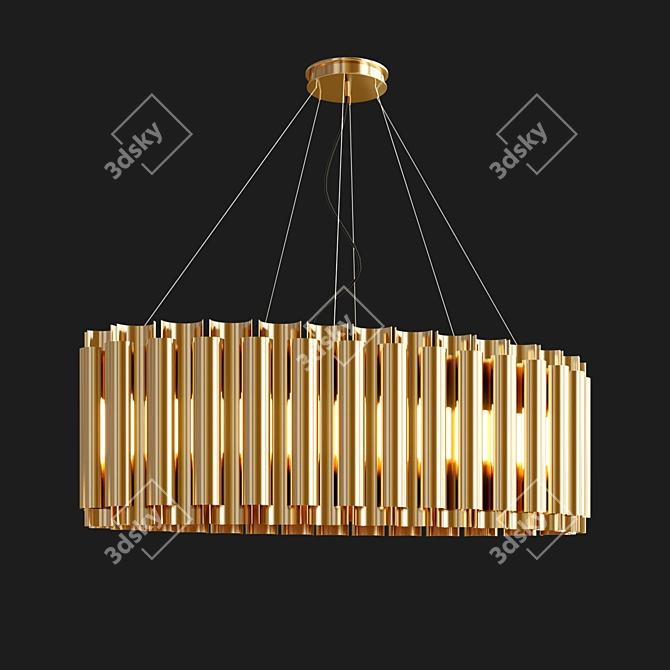 Golden Glow Pendant Lighting Collection 3D model image 2