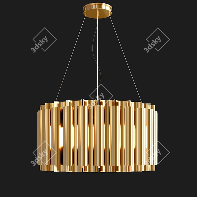 Golden Glow Pendant Lighting Collection 3D model image 3