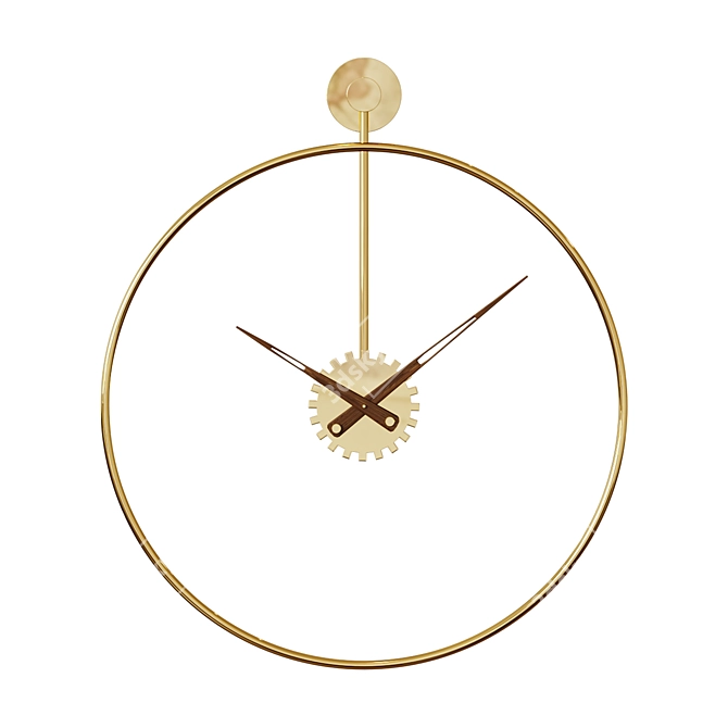 Sleek Time Revolution Wall Clock 3D model image 1