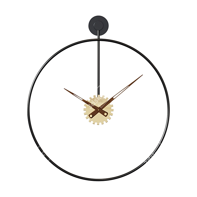 Sleek Time Revolution Wall Clock 3D model image 2