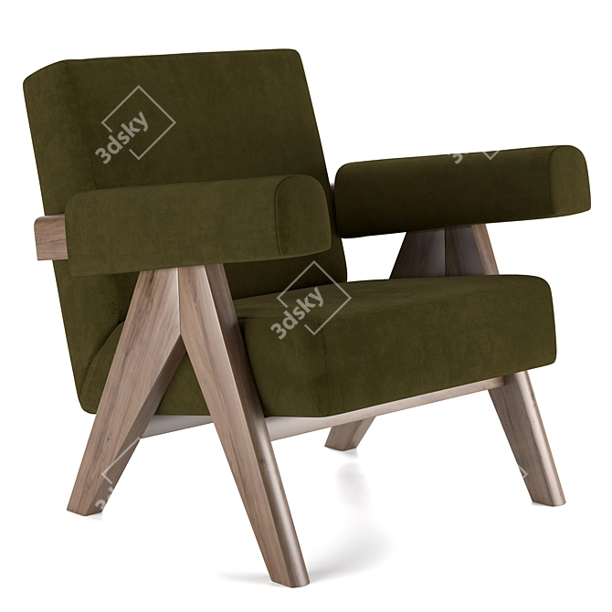 Cozy Comfort Upholstered Armchair 3D model image 1