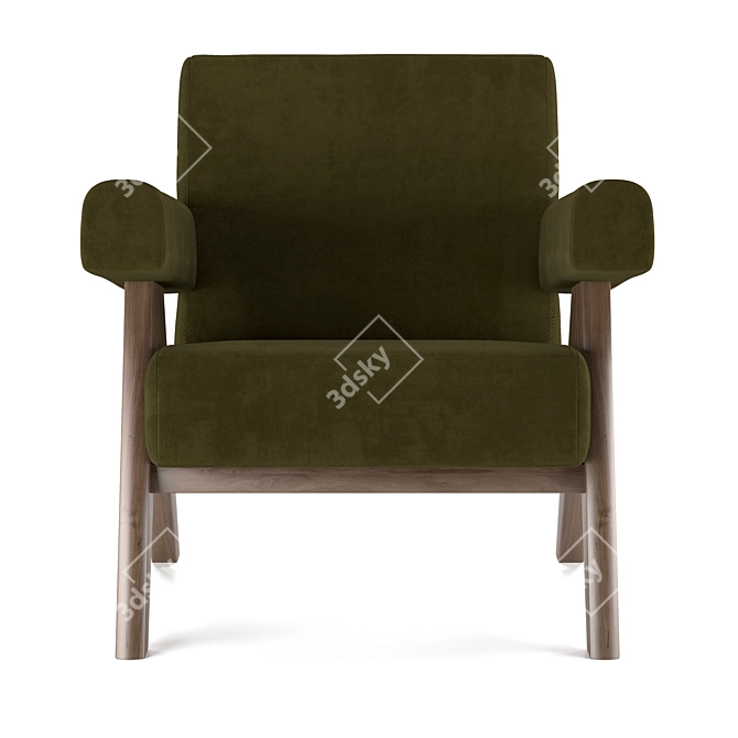 Cozy Comfort Upholstered Armchair 3D model image 3