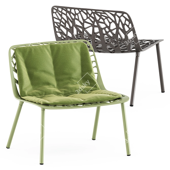 Elegant Forest Lounge Chair 3D model image 1