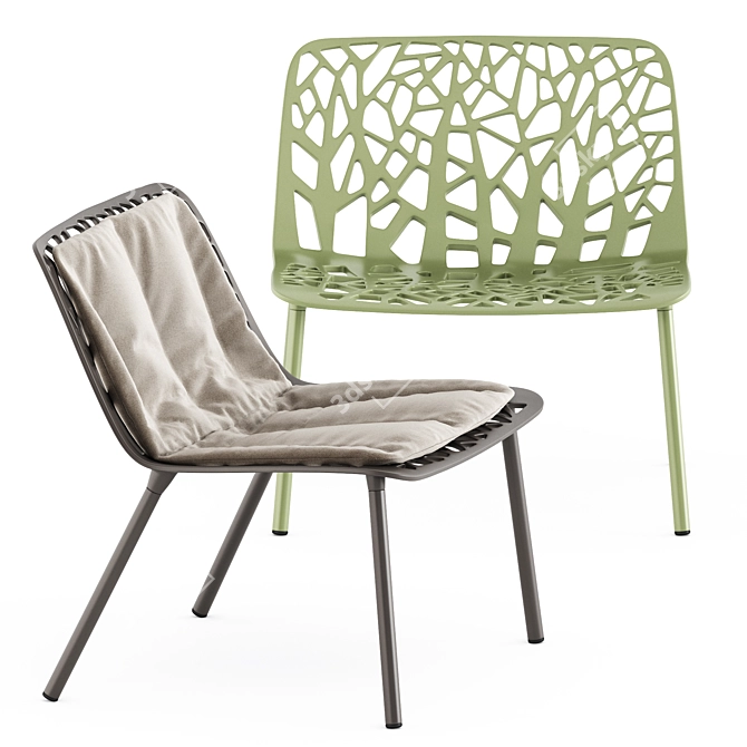 Elegant Forest Lounge Chair 3D model image 2