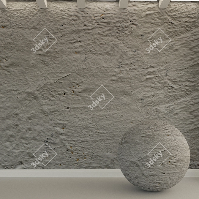 Vintage Concrete Wall Texture 3D model image 1