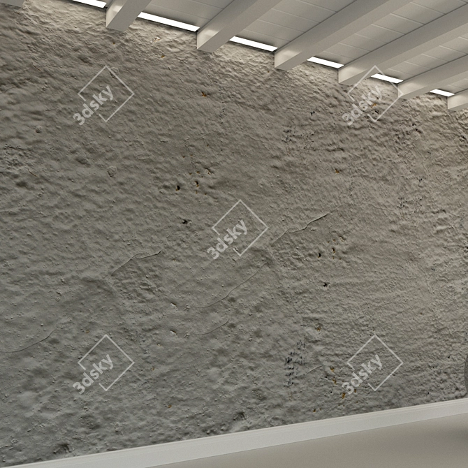 Vintage Concrete Wall Texture 3D model image 3