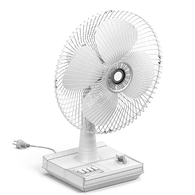 Toshiba Retro Table Fan 3D model image 7