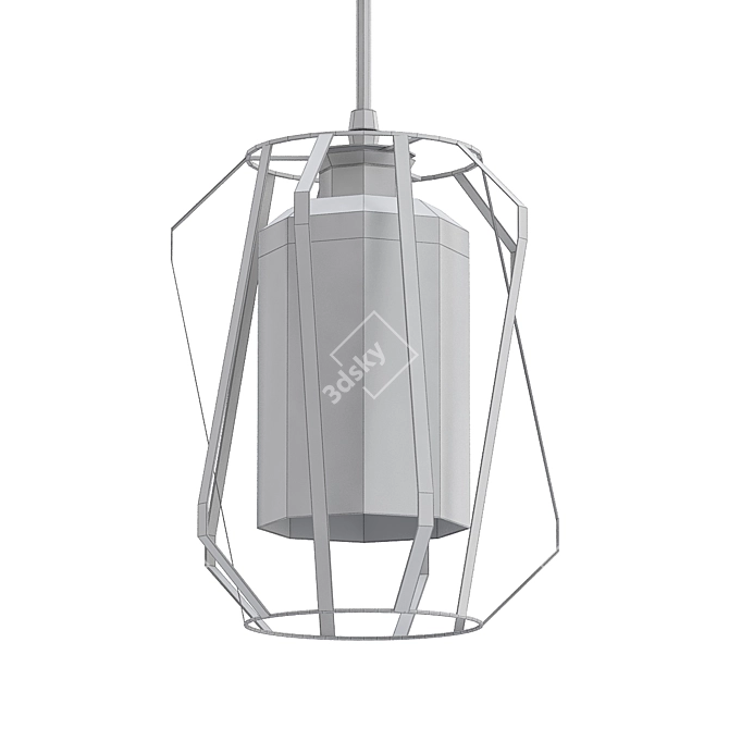 Vintage Black Smoke Pendant Chandelier 3D model image 2