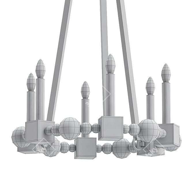 Elegant Randers Black Chandelier 3D model image 2