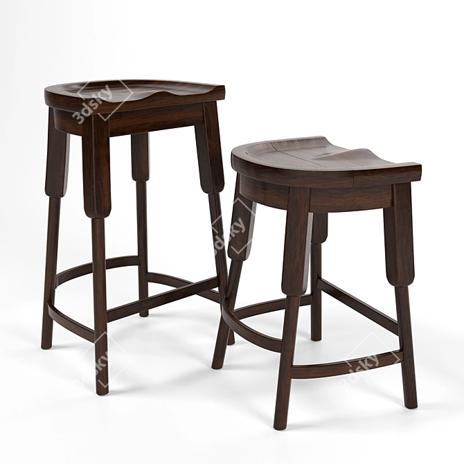 English Pub Style Bar Chair 3D model image 4