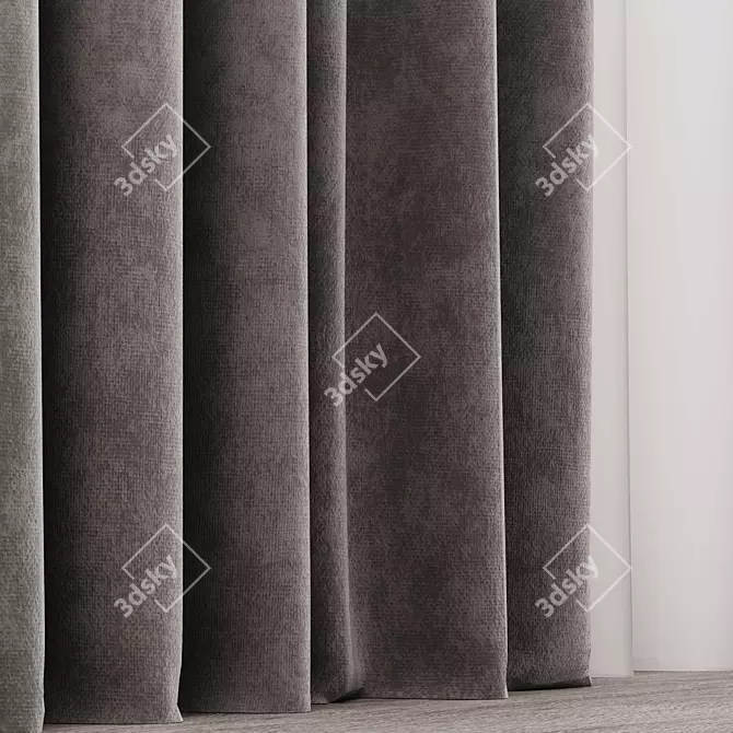 Elegant Geometric Curtains 3D model image 2