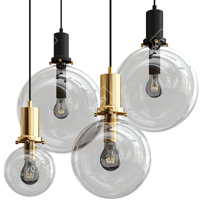 Elegant Glass Ball Pendant 3D model image 4