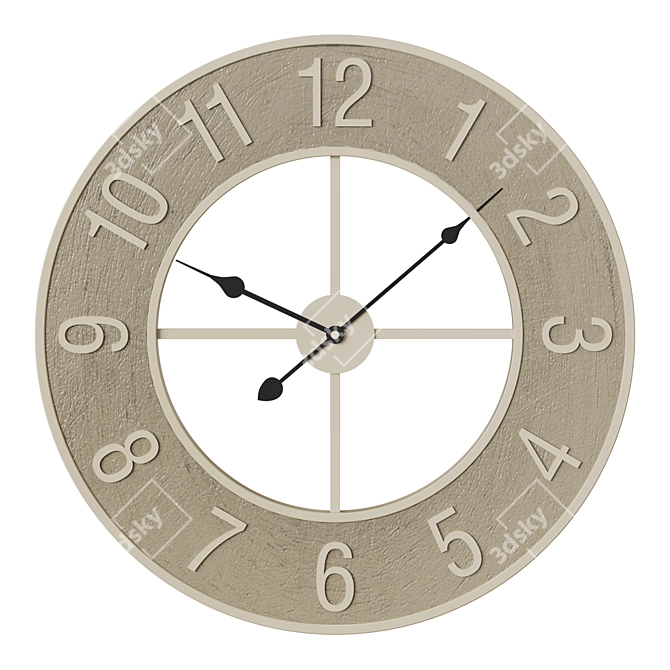 Rustic Charm Wall Clock 3D model image 1