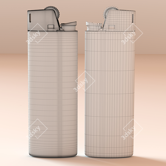 Sleek BIC Lighter with 8 Color Options 3D model image 5