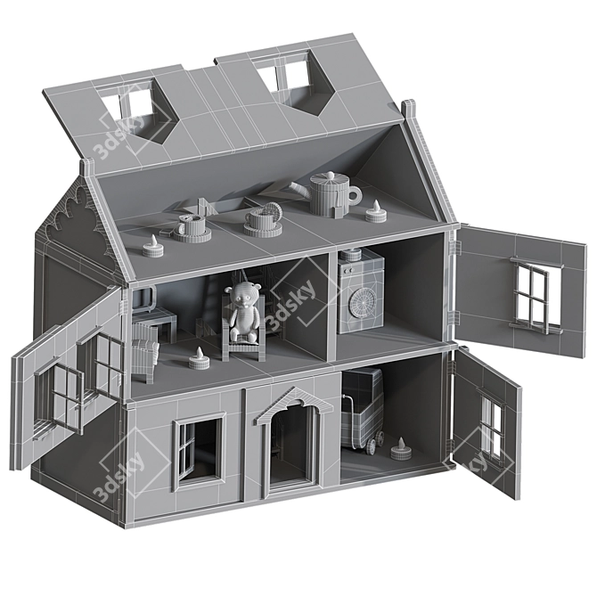 Plywood Dollhouse: Interactive Design 3D model image 2