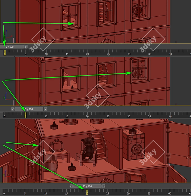 Plywood Dollhouse: Interactive Design 3D model image 7