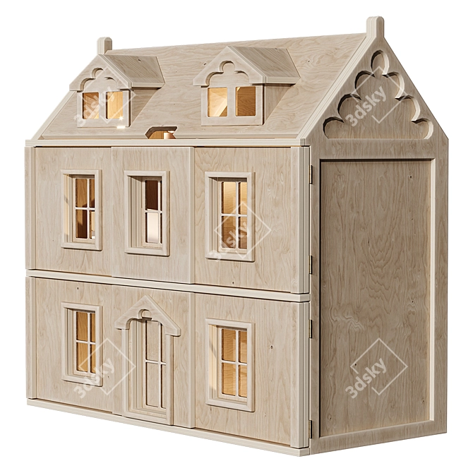 Plywood Dollhouse: Interactive Design 3D model image 11