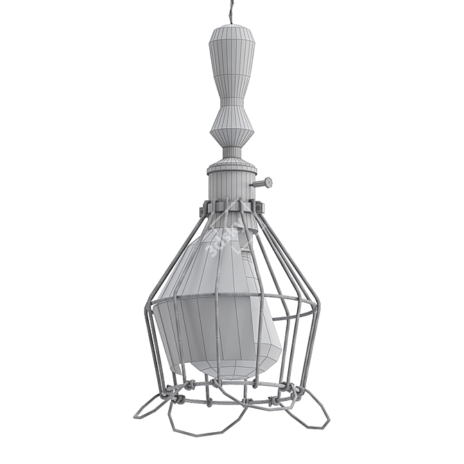 Rustic Loft Pendant Light 3D model image 2