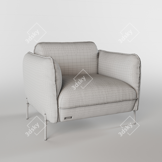 Seattle Frankof Armchair: Stylish Design, Custom Fabric Options 3D model image 3
