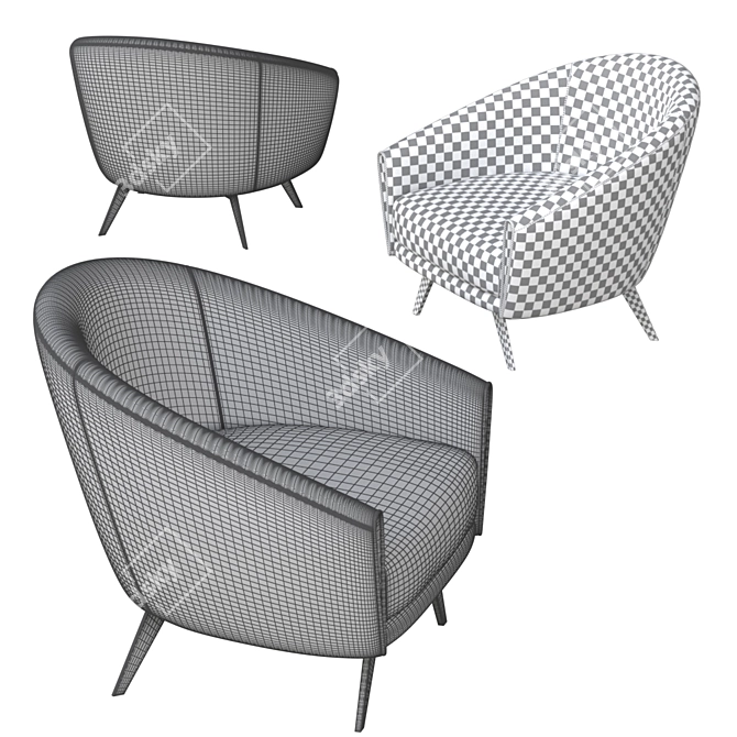 Bonaldo Saddie Modern Armchair 3D model image 7