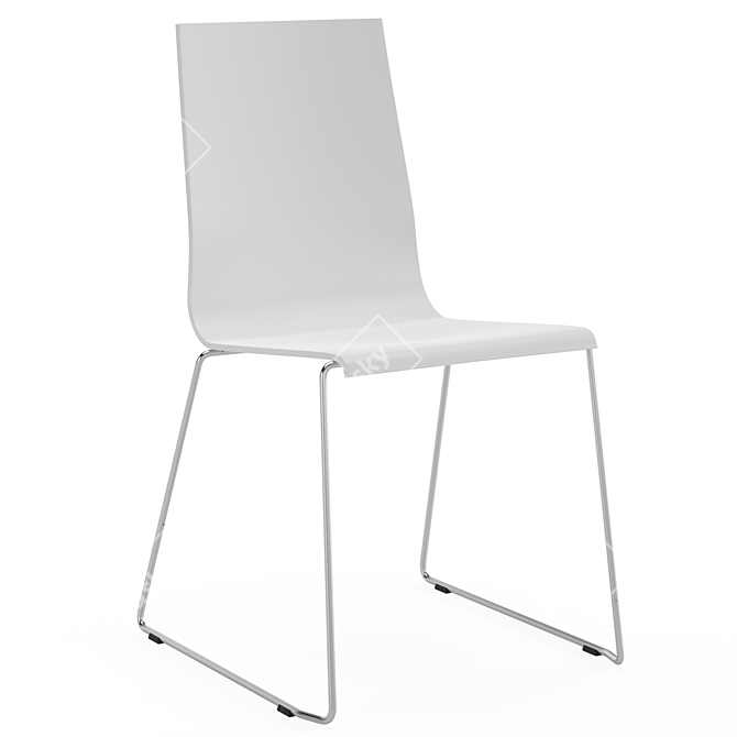 Elegant Kuadra 1158 Plastic Chair 3D model image 2