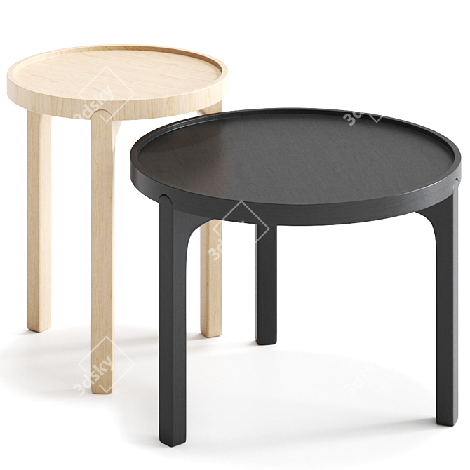 Sleek Scandinavian Coffee Table 3D model image 1