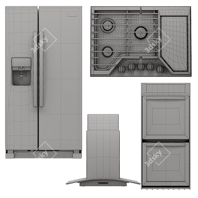 Whirlpool 6.2 cu. ft. Double Wall Oven Set 3D model image 3